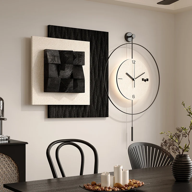 

Illuminated Living Room Wall Clock Kit European Display Display 3D Aesthetic Clock Luxury Bedroom Modern Wanduhr Home Decor