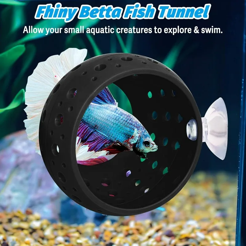 Betta Bulb Hide Tunnel Aquarium Fish Hideout with Suction Cup - Shrimp Cave Aquarium Decor for Small Fish Guppy Hiding&Resting view 2
