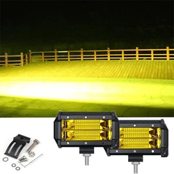 5inch LED Work Light 12V 24V 72W White Yellow LED Light Bar Fso Spot Beam Bar For Cars Off Road Jeep Truck 4x4 Atv Car Fog Light