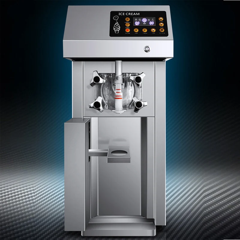 Commercial fully automatic ice cream machine single flavor desktop soft ice cream machine touch screen