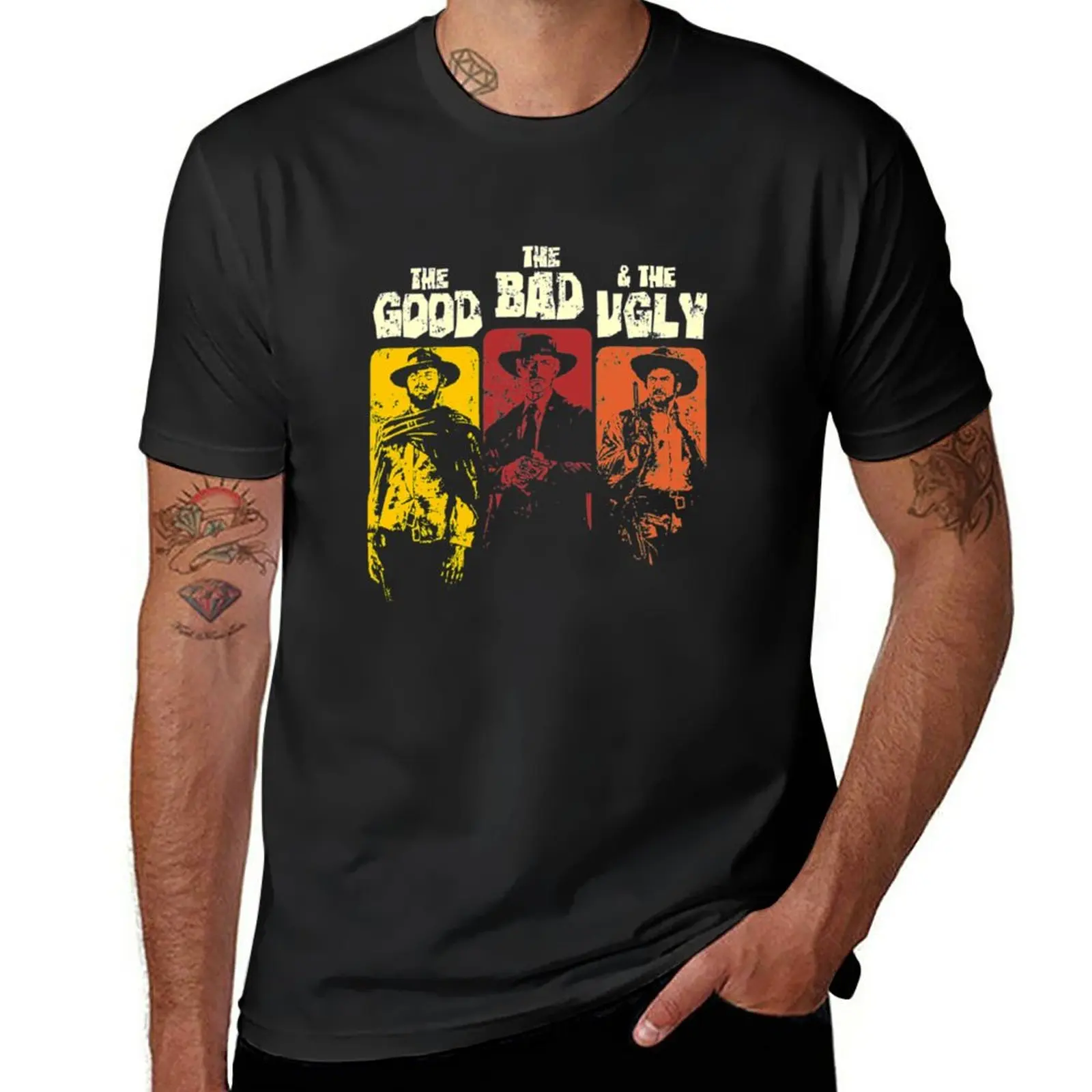 T-shirt noir à séchage rapide pour homme, The Good, The Bad, The en-ly, Nouveau