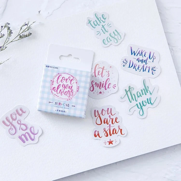 1 Box Journal Diary Paper Label Thank You Small Stickers Scrapbooking Custom Flakes Stationery