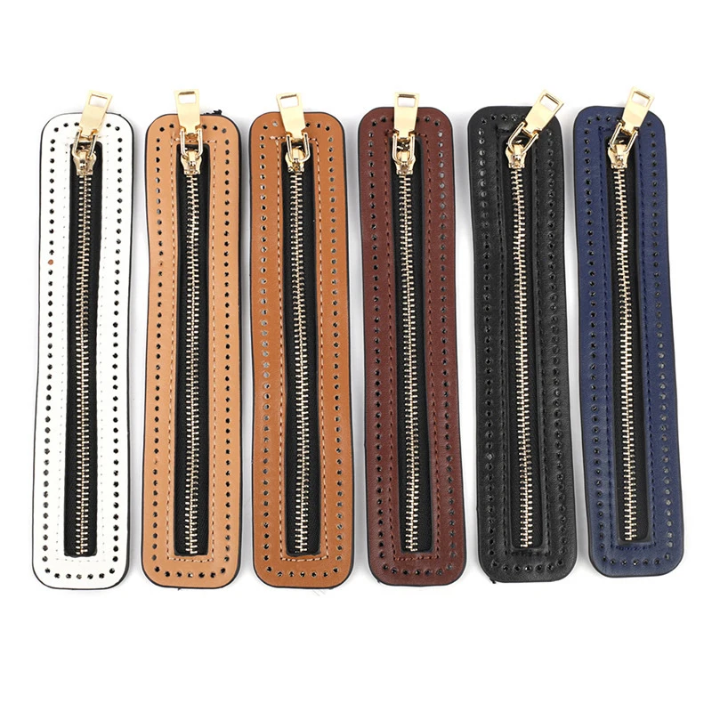 DIY Zipper For Woven Bag Hardware PU Leather Zipper Sewing Accessories Metal Zipper For Clothes Shoes Supplies