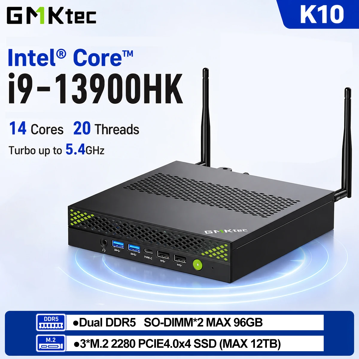 GMKtec NucBox K10 Mini PC Intel Core i9-13900HK DDR5 NVMe SSD