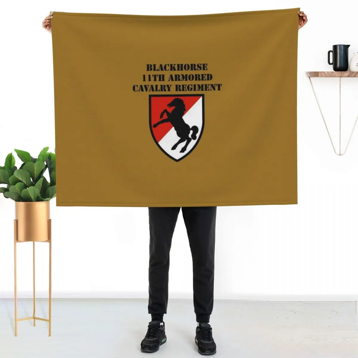 BLACKHORSE 11TH ARMORED CAVALRY REGIMENT Throw Blanket warm winter Weighted Soft Plaid Large Vintage Blankets