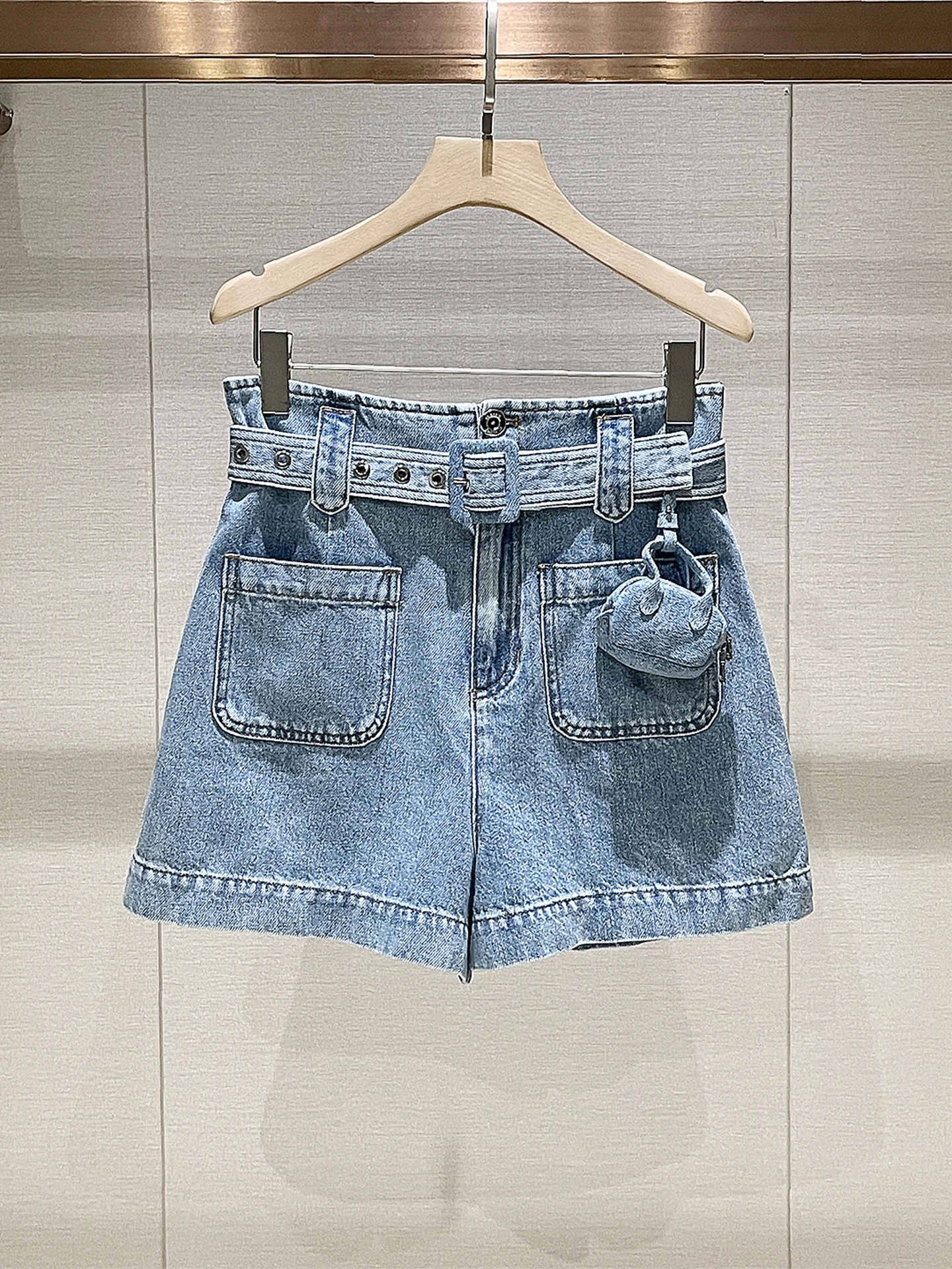 

High Waist Wide Leg Blue Jeans ort Pants for ort Women Spring New Sle American Retro Slimming Versatile Casual Skinnies