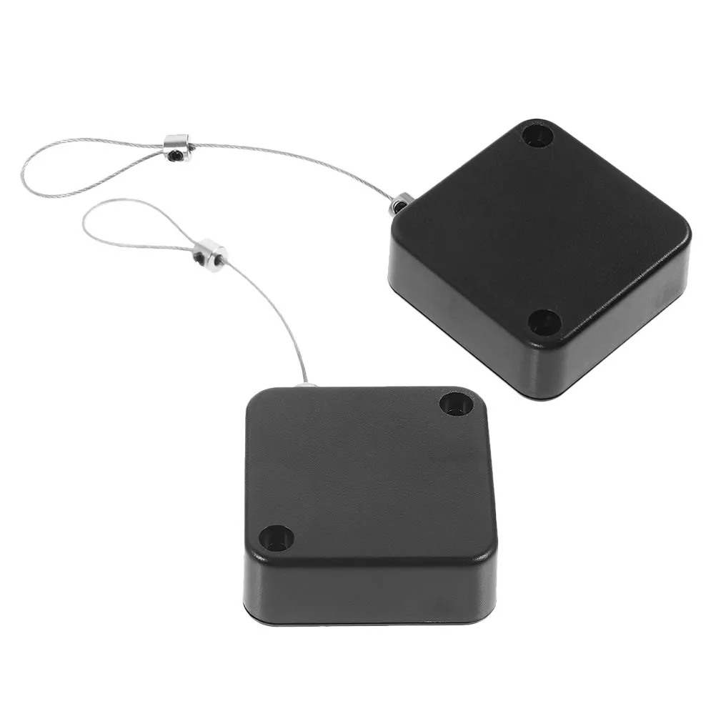 2Pcs Retractable Cable Holder For Supermarket Product Display Shop Manager Telescopic Tether Lock Anti Theft Steel