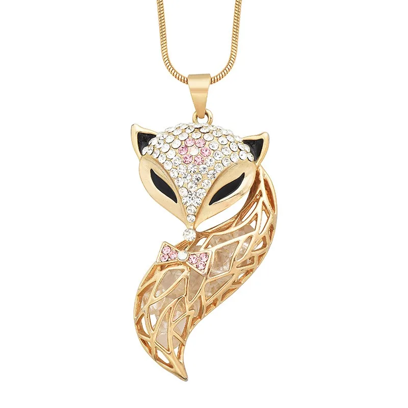 

The fox sweater chain is a long and multi-functional necklace for women in autumn and winter, a fashionable clothing necklace