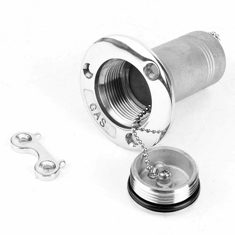 Marine Boat Deck Fuel Filler With Key Cap 38Mm 1.5 In 316 Stainless Steel Boat Gas Cap Key Hardware Gas Marine Tank Fill