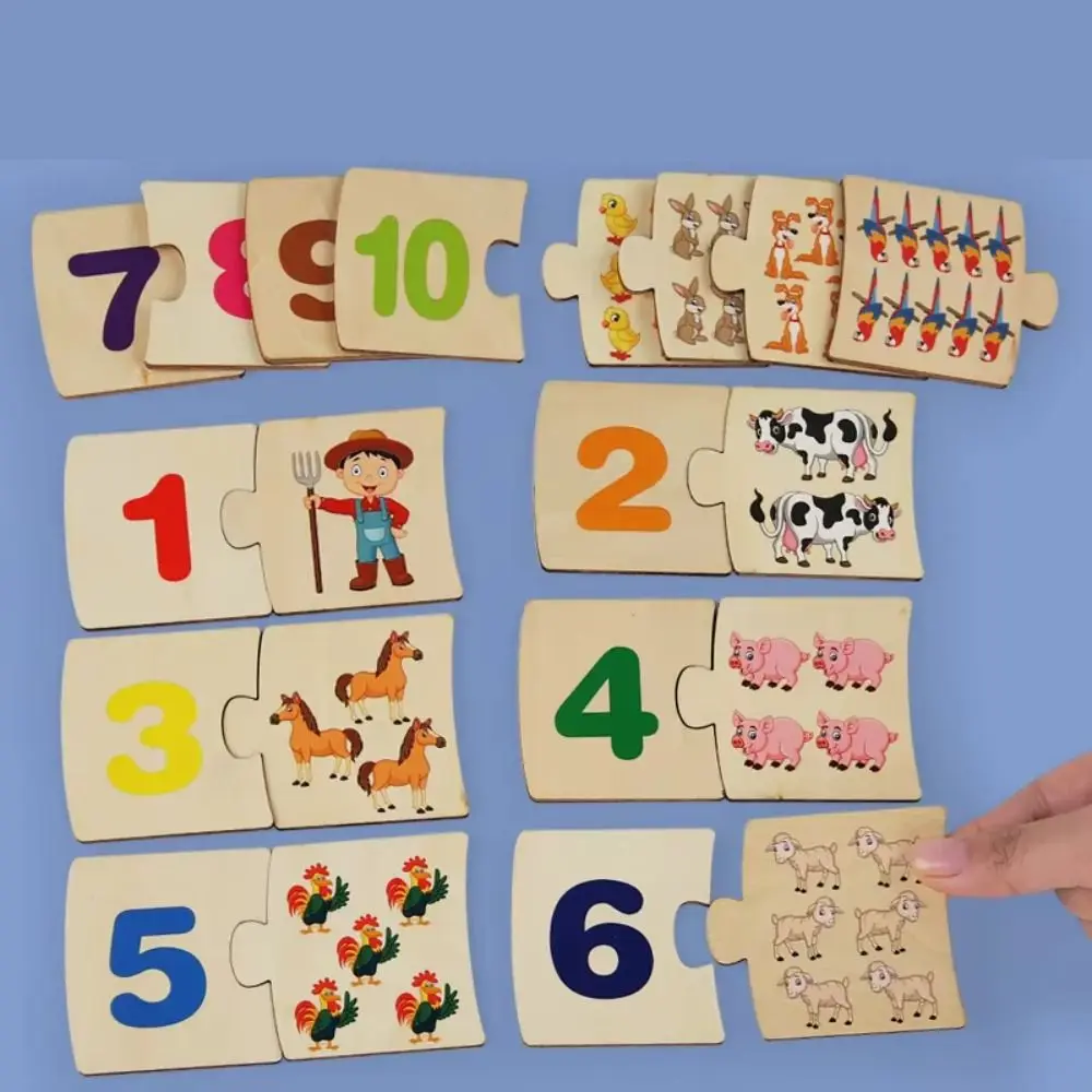 Cognitive Jigsaw Montessori Number Matching Points Early Educational Brain Traing 3D Multifunction Number Matching Card Game