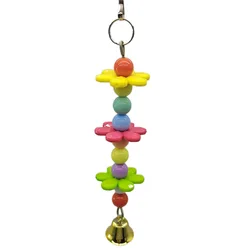 Random Color Parrot Toy Chewing Hanging Cage Bite Bell Toy Suspension Hanging Bridge Chain Bird Cage Toy Parrot Cage Accessrioes