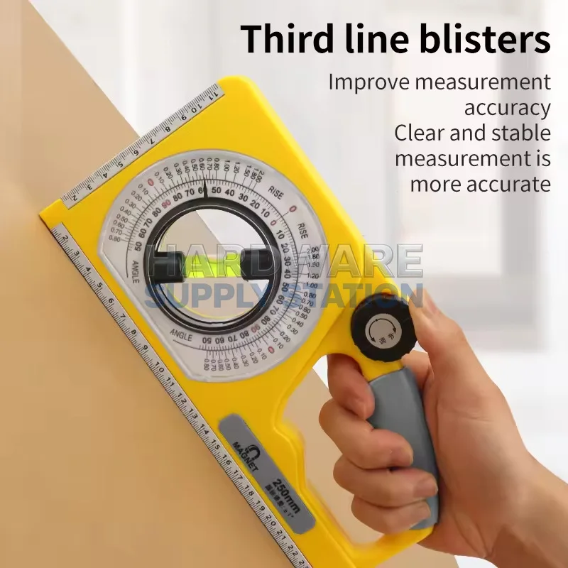 

Multi functional and precise measuring ruler for slope level detection, universal for angle detection of engineering buildings