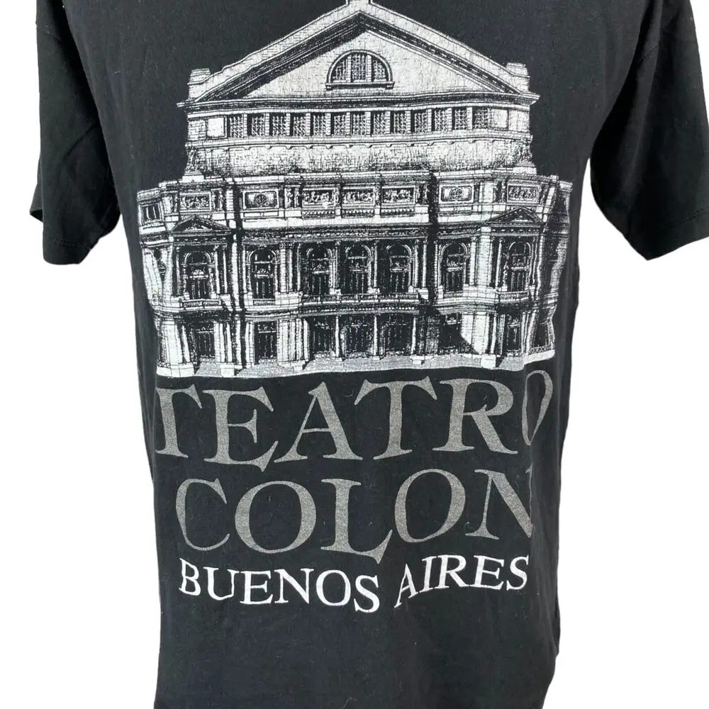 Teatro Colon T Shirt Large Vintage Black Tourist Travel Holiday T Shirt