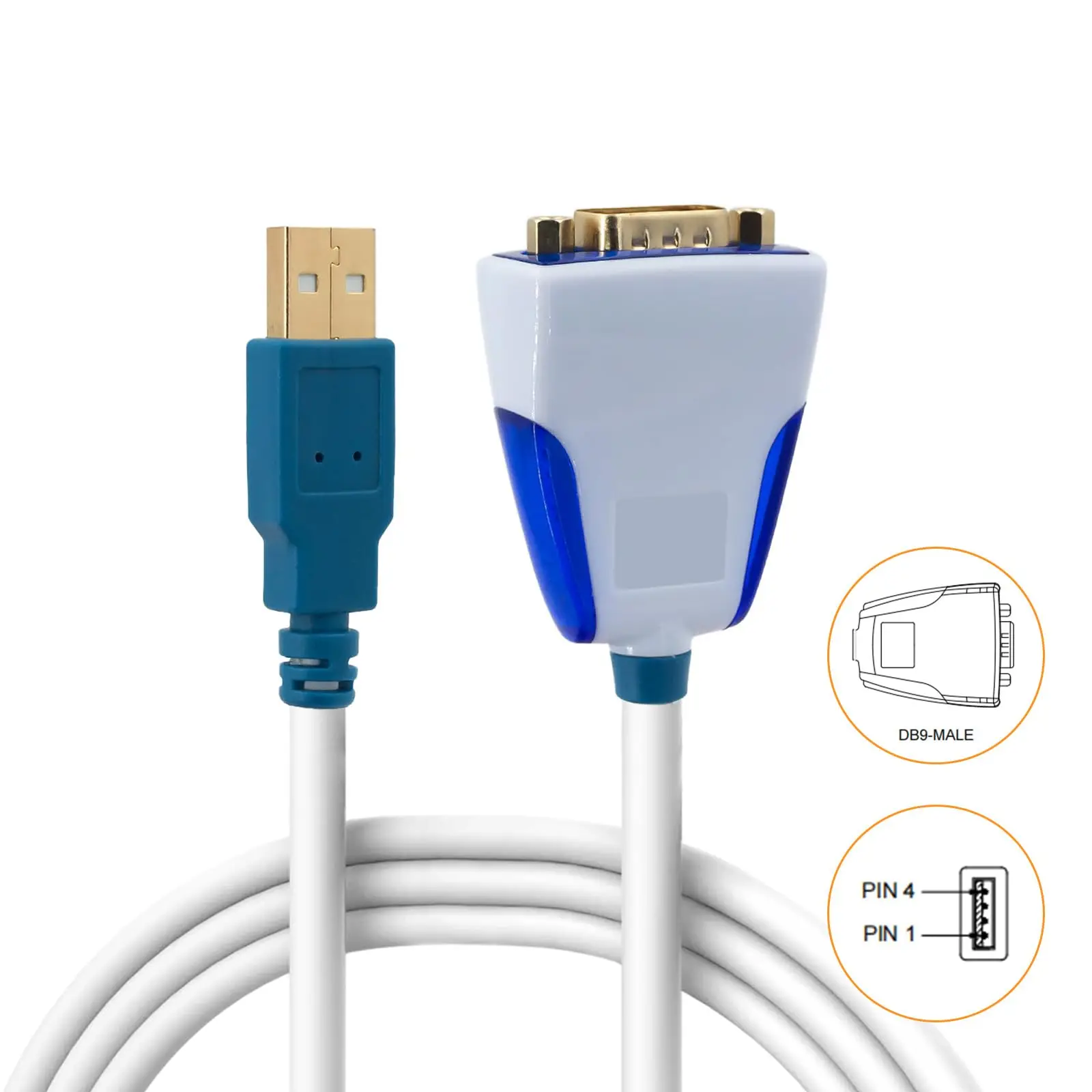 Кабель последовательного преобразователя RS232 с разъемом USB в DB9, чип FT232RQ, 1 м/3,28 фута, Plug & Play, 1 Мбит/с, совместимый со всеми компьютерными системами