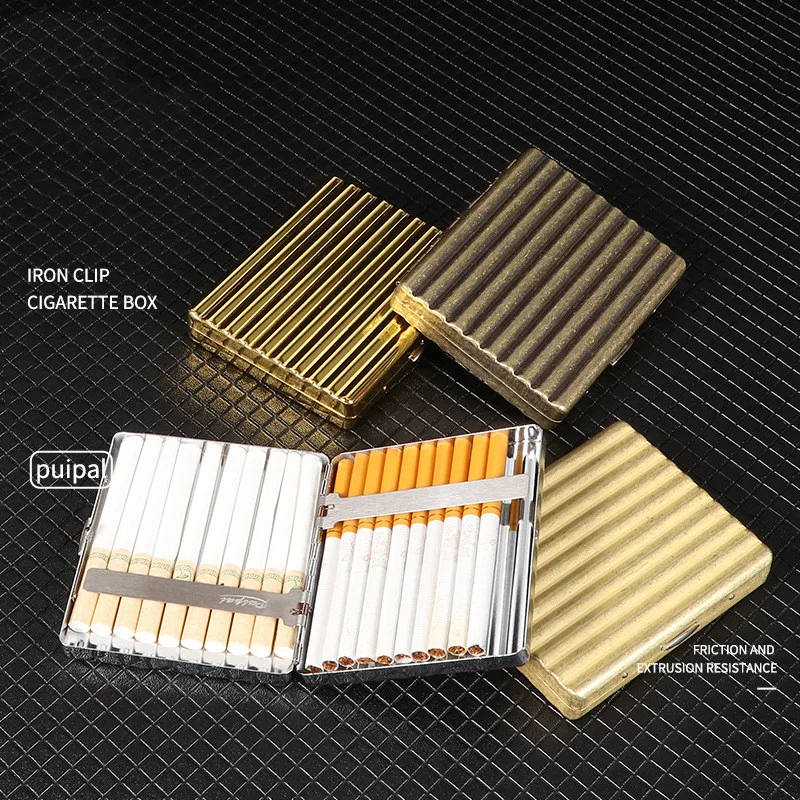 Metal Cigarette Case For Men 20 Cigarettes Clipswith Gift Boxes High-grad portable moisture-proof thick Hand Roll Cigarette