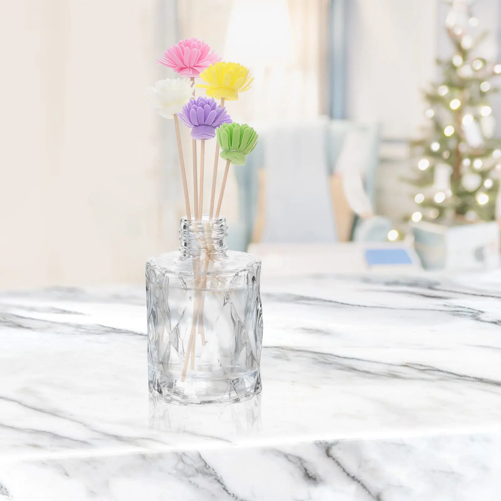 12Pcs Reed Diffuser Sticks Artificial Flowers Replacement Reeds Flameless Safe Home Office Hotel Fragrance Oil Diffuser Refill