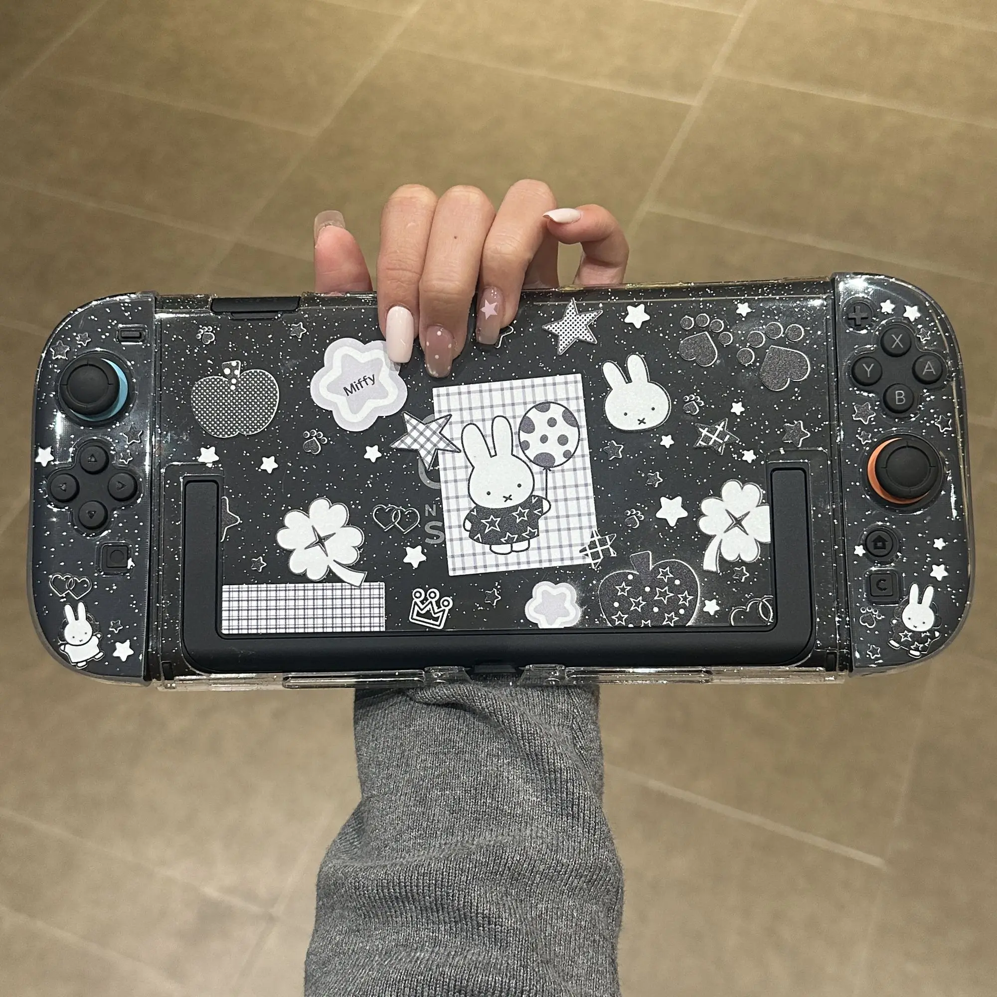 Glitter Miffy Split Protective Case For Switch 2 OLED NS Hard Shell Soft Joy Con Cover Cute Game Console Accessory Cartoon 2026
