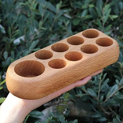 5ml/10ml 1 Tier Wooden 9 Slots Essential Oil Display Rack Perfume Bottles Tray Organizer Storage Nail Holder For Salon Cosmetic