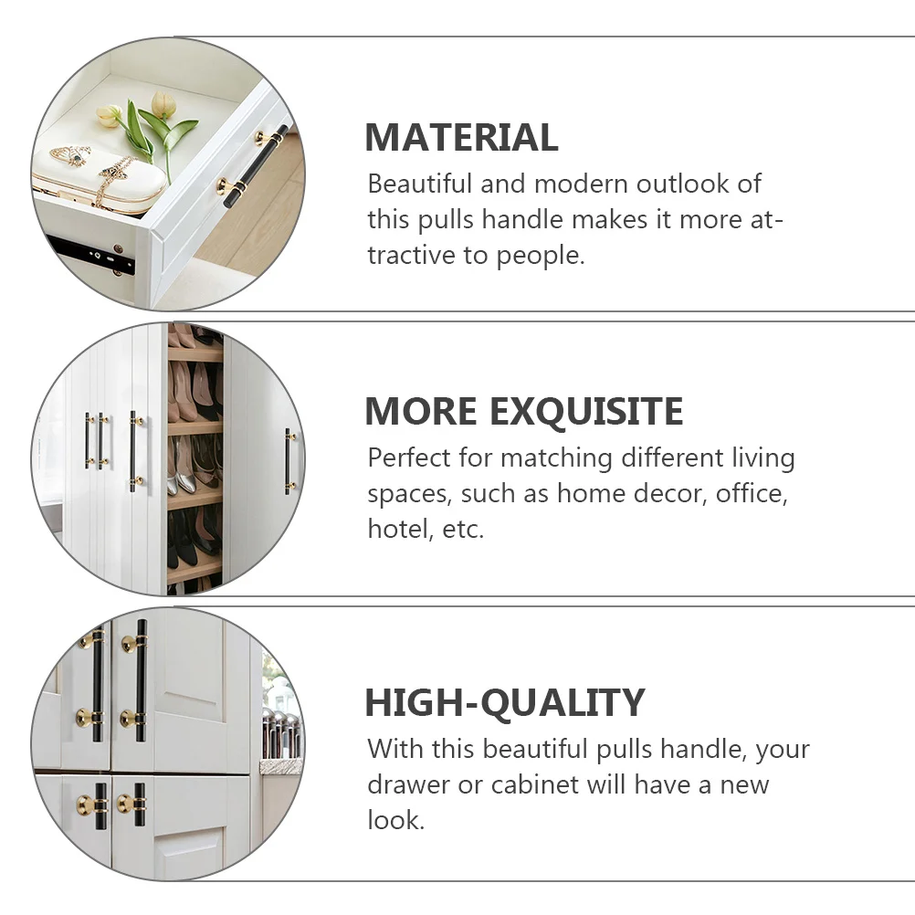 

2Pcs Durable Metal Wardrobe Handles Replacement Kitchen Cabinet Drawer Pulls Simple Cupboard Door Pullers Metal Handle