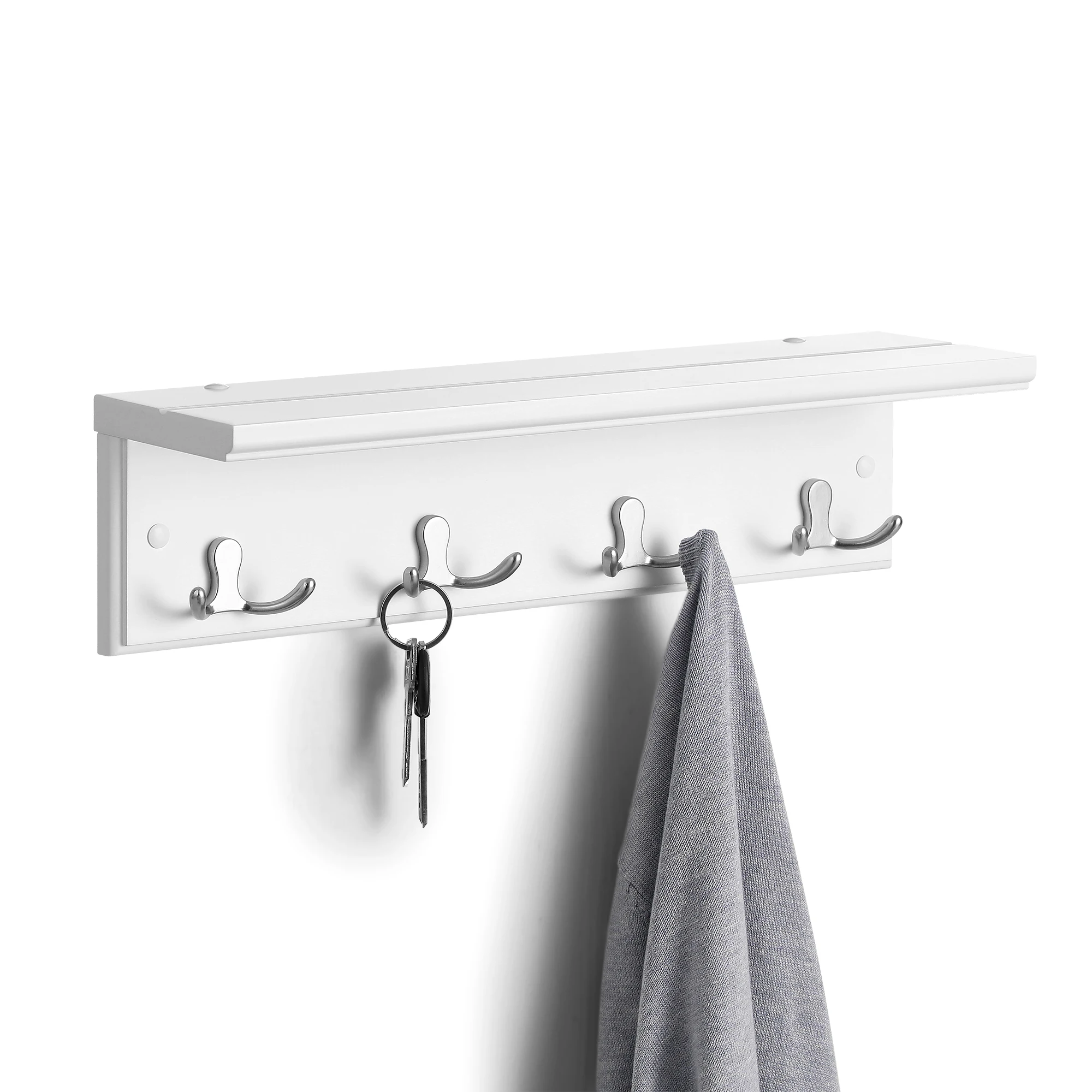 Modern wall-mounted coat with large shelf and metal hook, environmentally friendly wood material, wholesale coat bag
