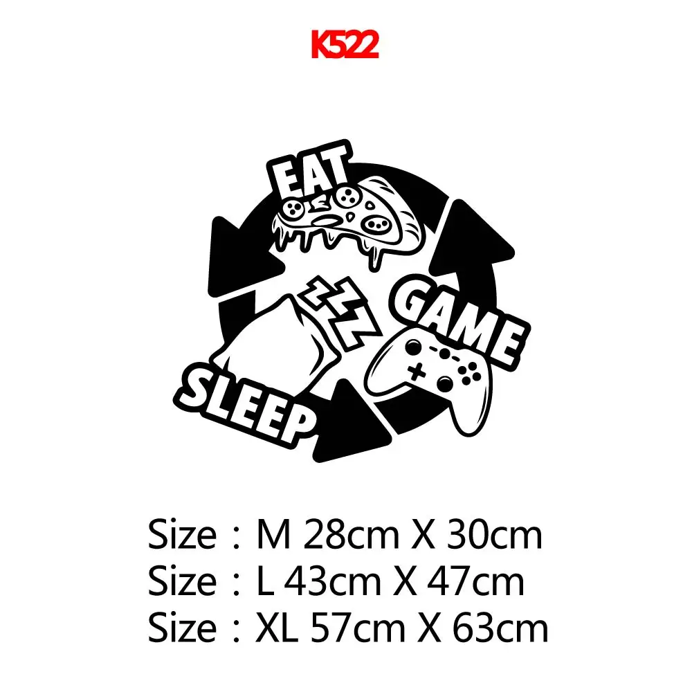 1PC Lovely Eat Sleep Game Wall Stickers Modern Wall Sticker Home Decor Background Wall Art Decal