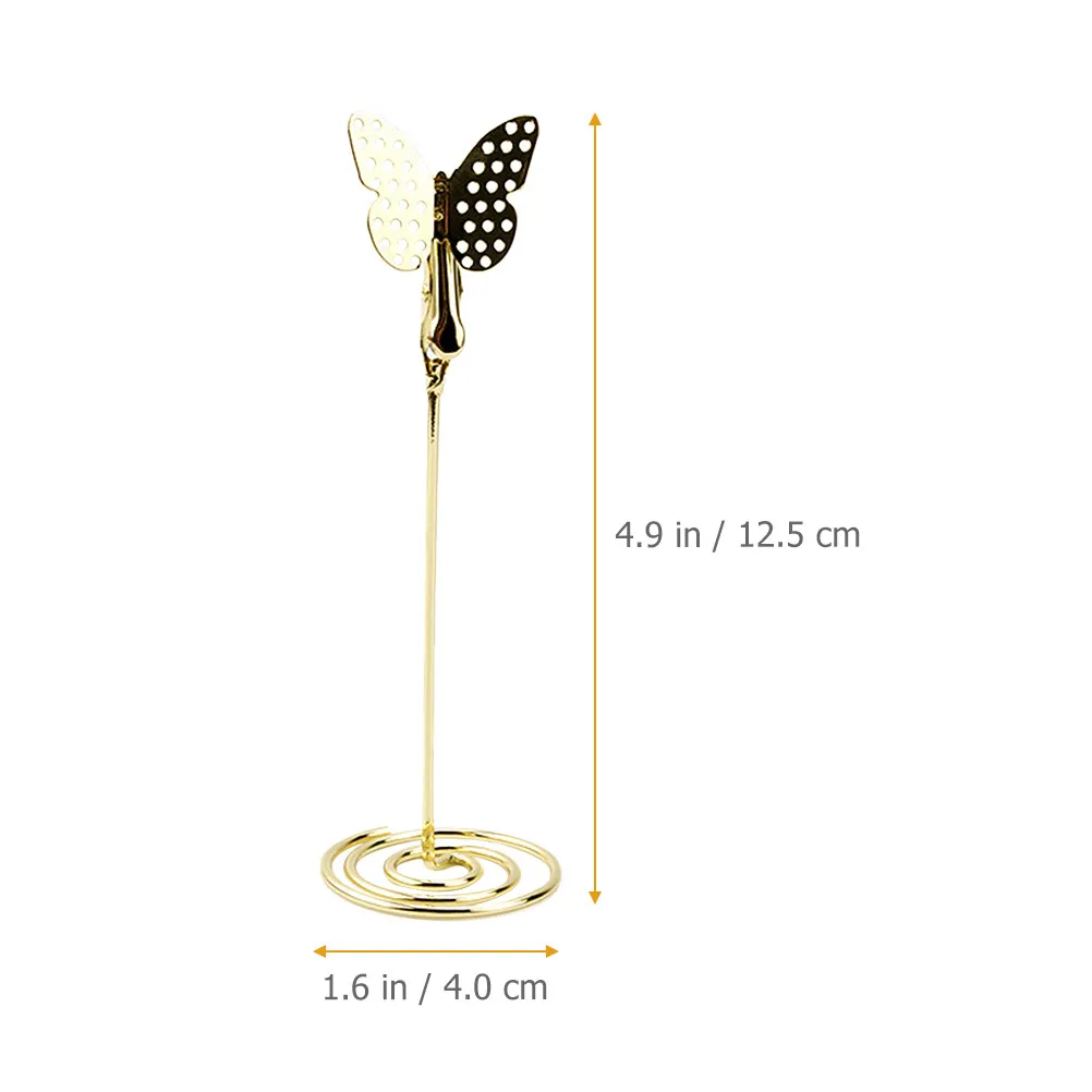 10Pcs Elegant Butterfly Table Card Holder for Banquet Party Office Use Place Card Holder Table Number Stand Photo Clip Display