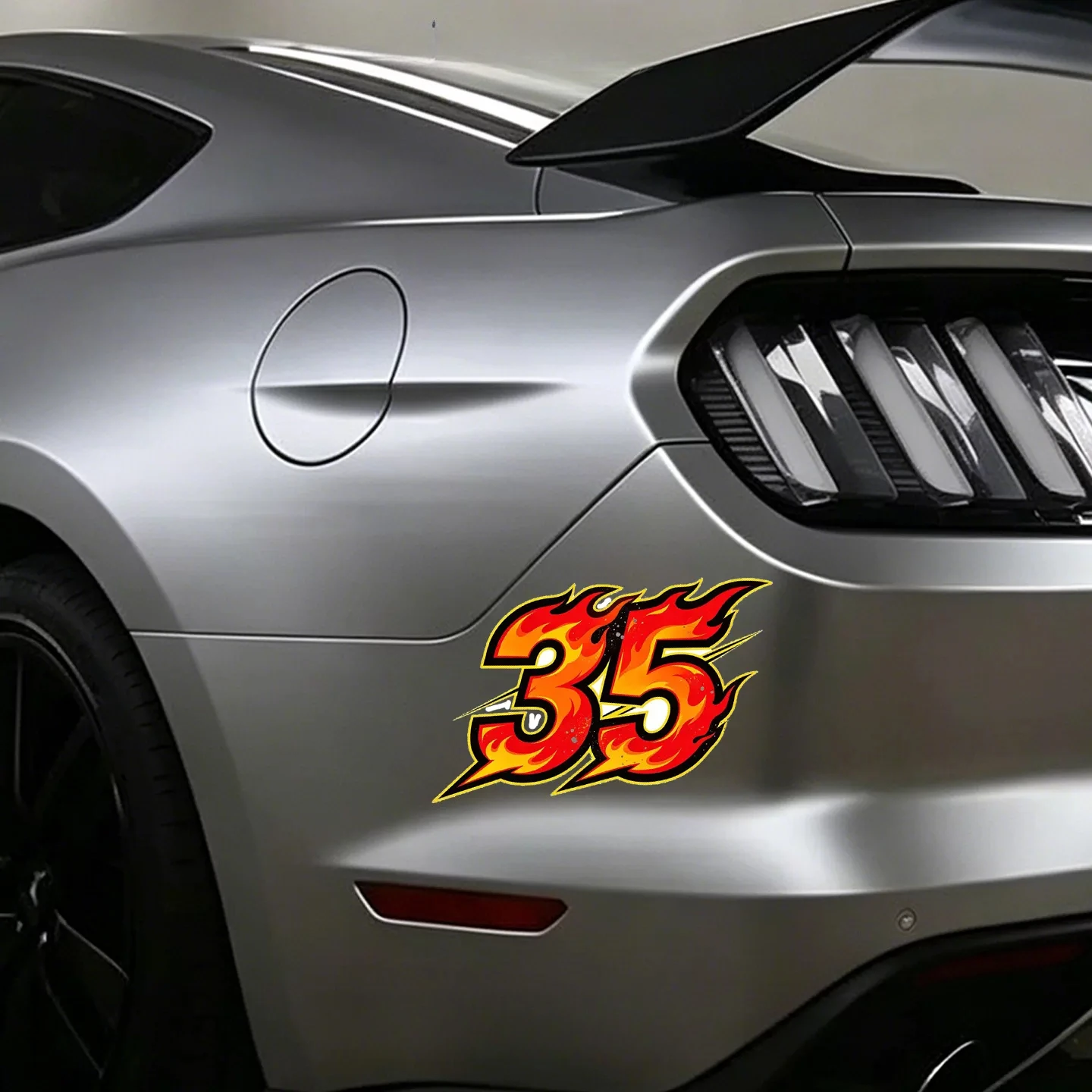 American Style Flame No.35 Racing Decal, Reflective Vinyl Sticker, Scratch Cover Decor for Moto and Auto Modification