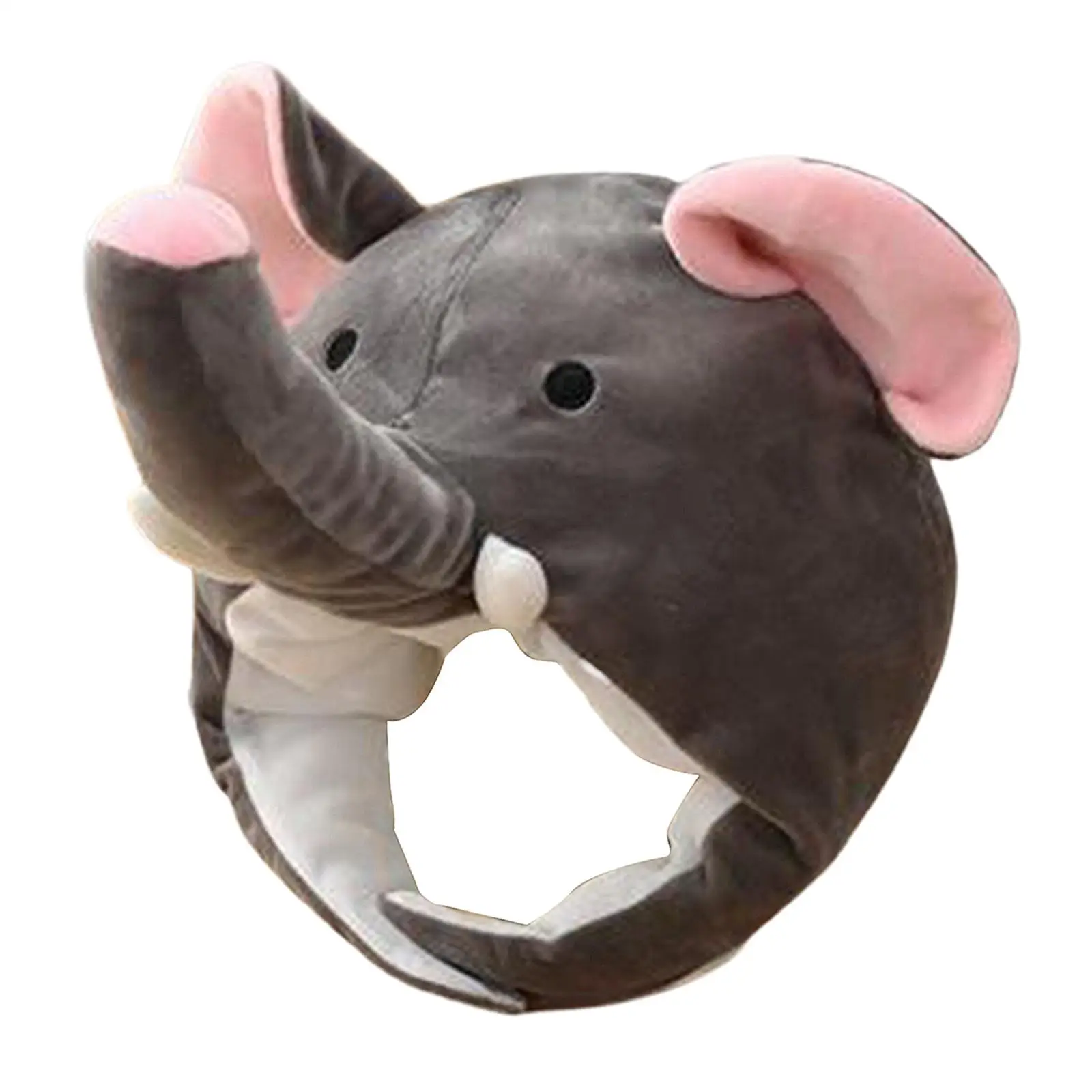 Chapeau de fête en peluche, couvre-chef gris d'éléphant, coiffure pour Selfie, capuche animale, cache-oreilles