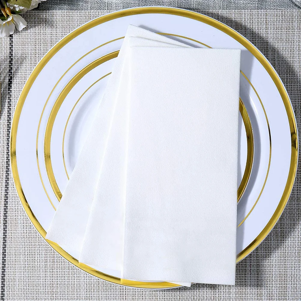 

100Pcs Thick Disposable Paper Napkins 40x30cm Luxury Folded Napkin Tissue for Party Birthday Hotel Banquet Use Bulk Pack