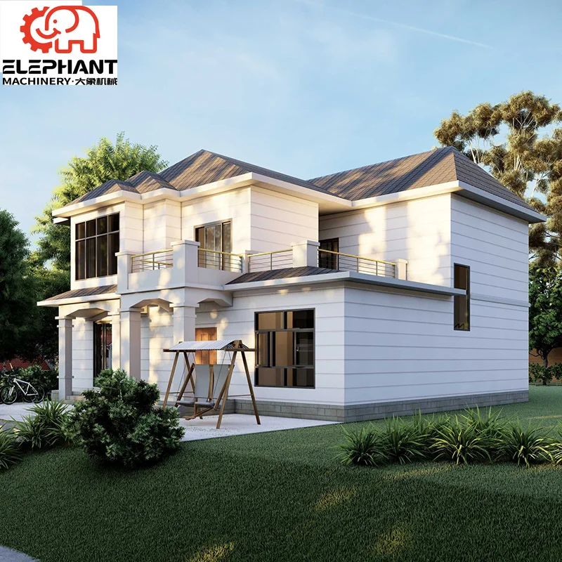 Modern Design Two Storey Prefabricated 5 Bedrooms Fully Furnished Luxury Villa Light Steel Structure House