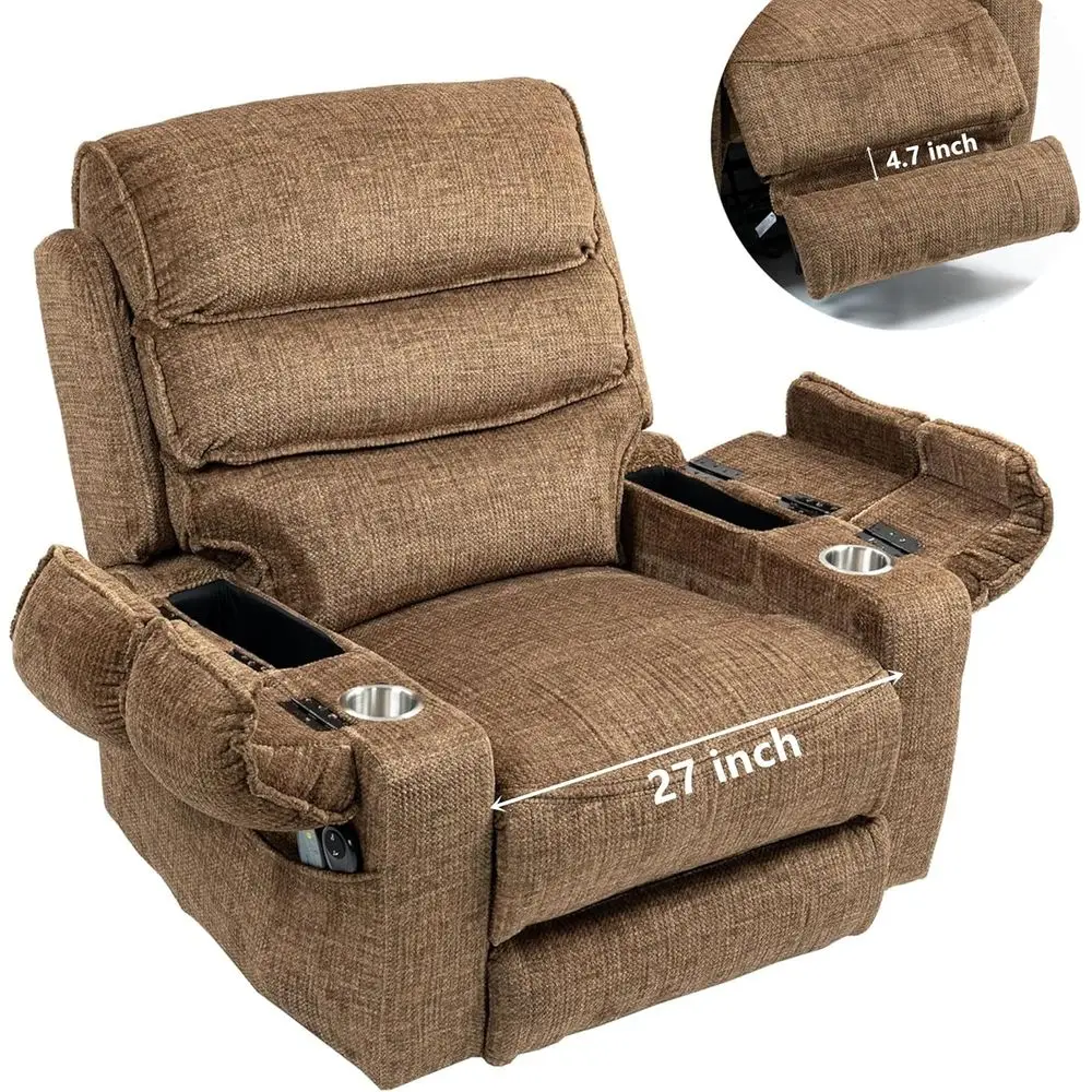 

Heat and Massage Power Lift Chair for Elderly, 400lb Capacity, 27in Wide Recliner with Cup Holders, Infinite Position