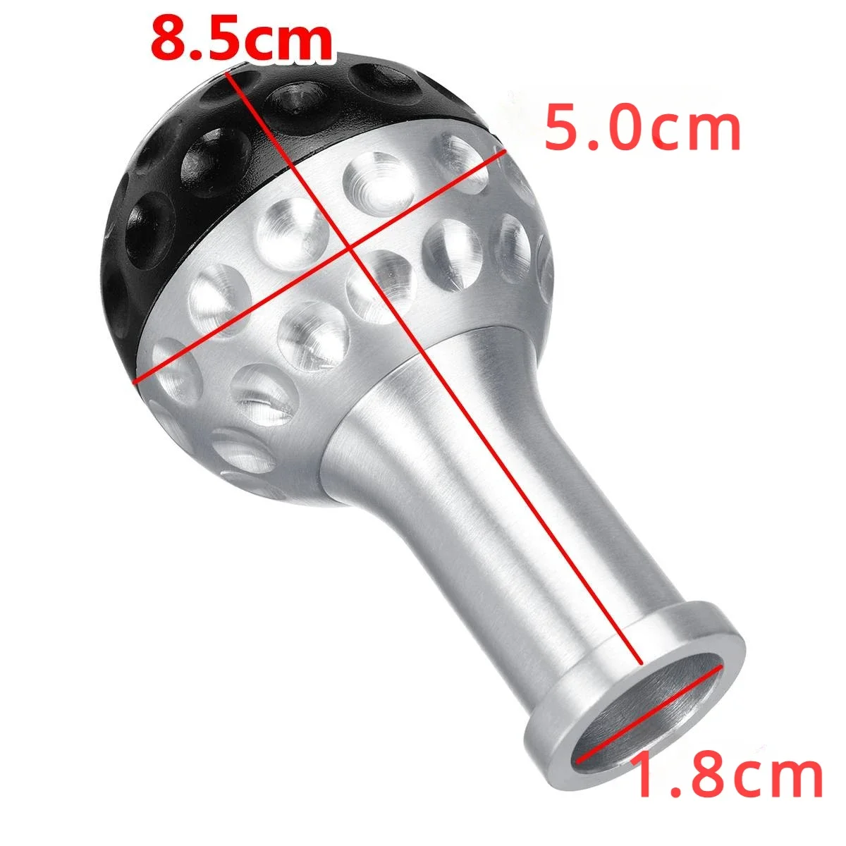 5&6 Speed Aluminium Gear Shift Knob with 8/10/12mm Adapters Universal For VW Scirocco for Jetta Golf Ball Black Silver