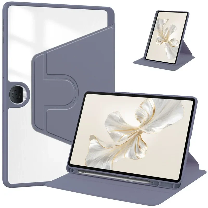 For Oneplus Pad GO 11.4 inch Case with Pen Holder 360 Rotating Acrylic Clear Book Cover for OPPO PAD NEO Air 2 11.4