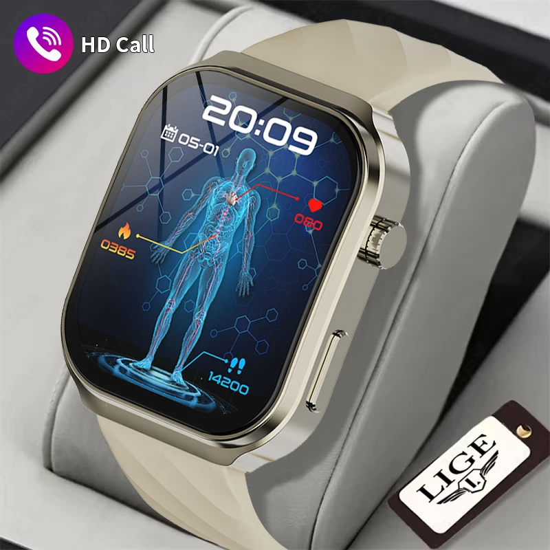 

LIGE Health Smart Watch Uric Acid Blood Fat Smartwatch ECG Heart Rate Blood Pressure Bluetooth Call Men Women Watches Waterproof