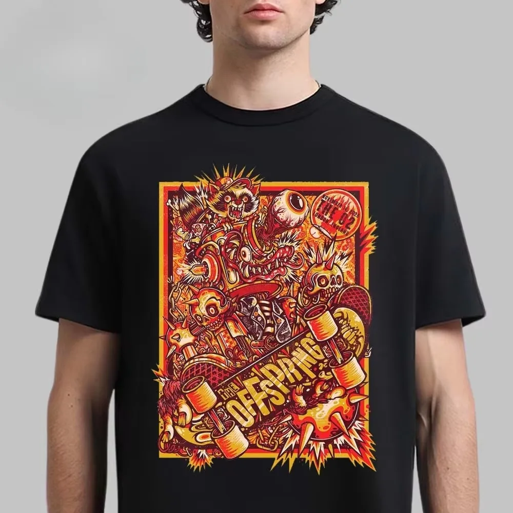 The Offspring Paris La Defense Arena Freak City Concert Poster Band Graphic T-Shirt Cotton Men Women Streetwear Tee
