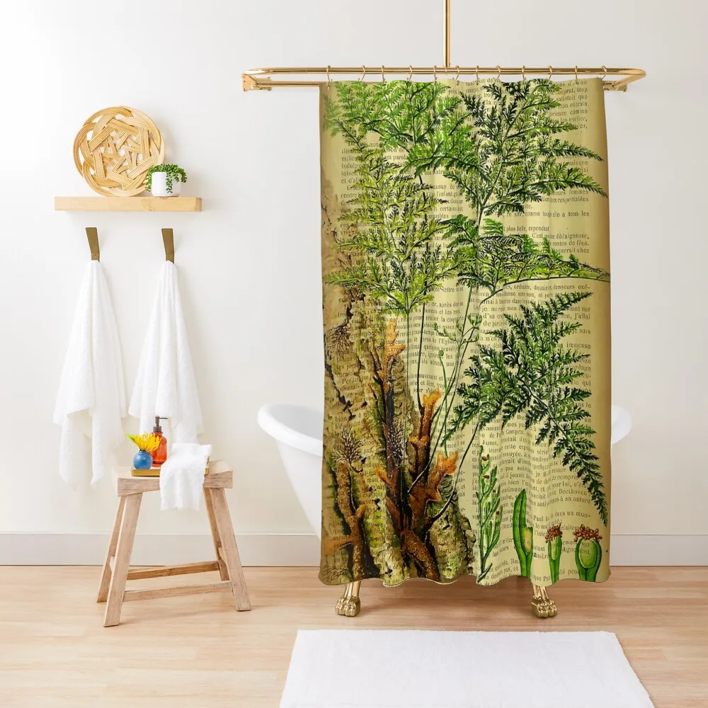 

Fern on Vintage Dictionary Pages Shower Curtain Bathtub Bathroom For Shower Set For Bathroom Funny Shower Curtain