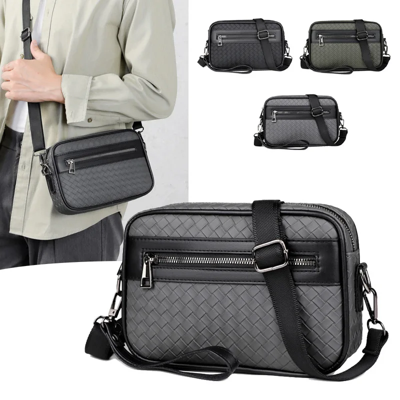 

Fashion weave shoulder crossbody bag, men's and women's casual dual-use crossbody bag, sports bag, multifunctional storage bag