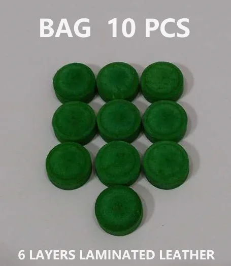 Bag 10 pcs  14mm or 12mm Green Color 6 Layers Pool Carom Cue Tip