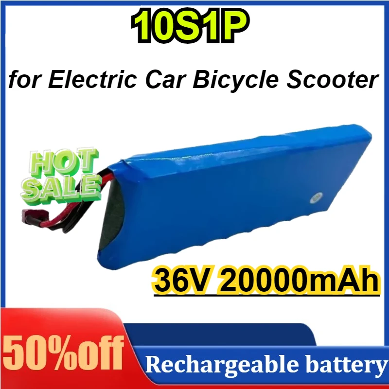 

36V 20000mAh 18650 Lithium Ion Battery Pack (10S1P) Rechargeable Battery for Electric Car Bicycle Scooter