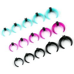 9pcs/Set Acrylic Nose Piercing U-Shaped Cone Ear Collar 1.6~10mm Ox Horn Tip Nose Ring Ear Enlarger Body Jewelry Set