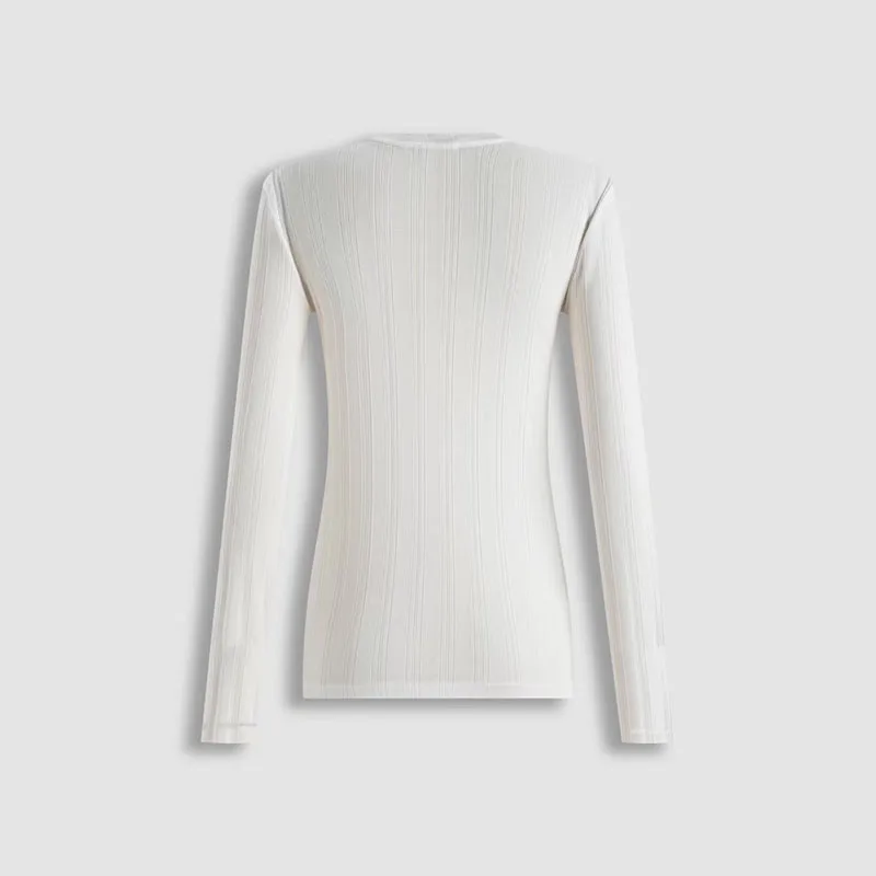 Women's round-neck long-sleeve knitted sweater, fashionable and casual base layer shirt, high-quality top, 2026, new style, y2k