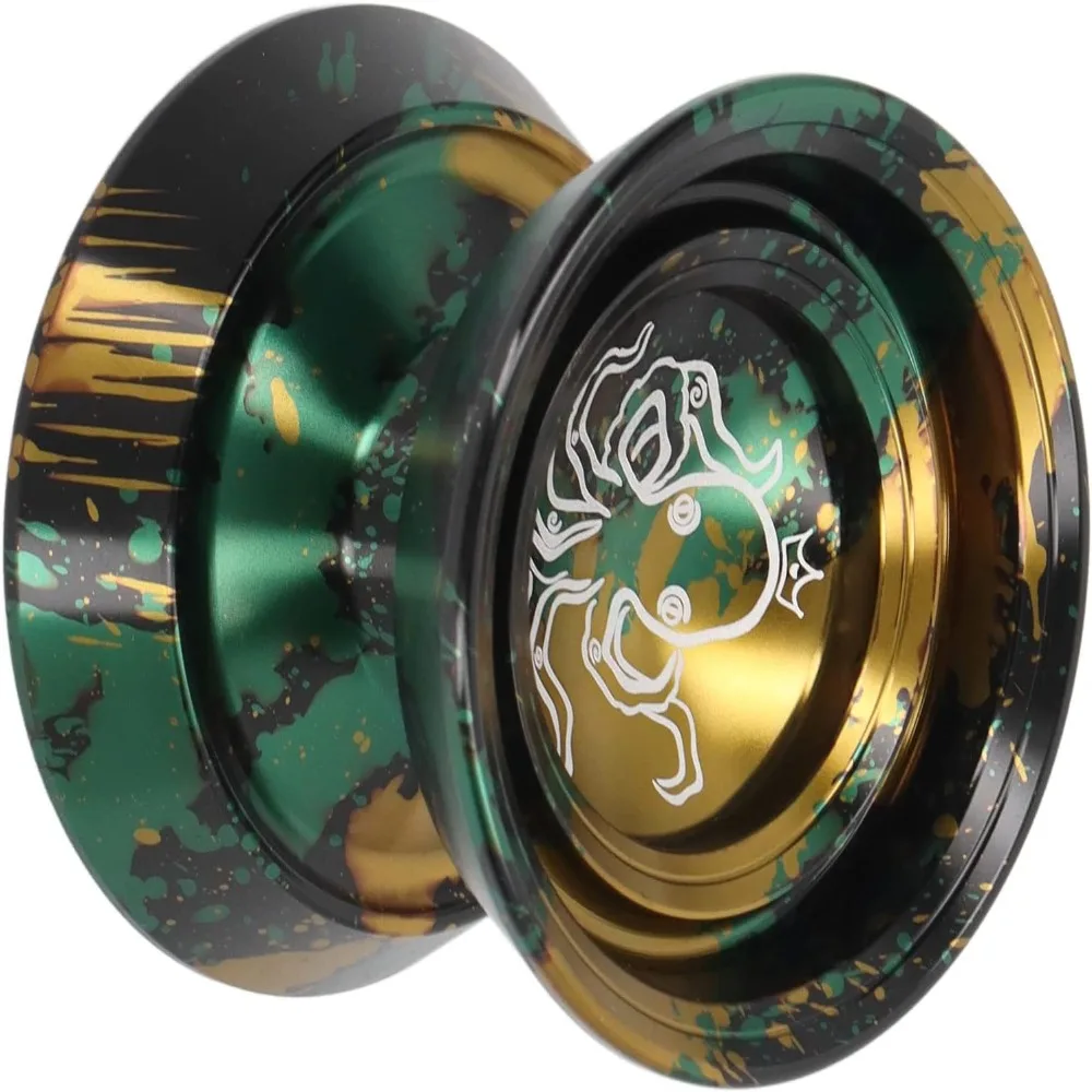 Aluminum Alloy Metal Yoyo Glove Included 3 Strings Included Professional Yoyo Replacement Yoyo Octopus Pattern Aluminum Yoyo