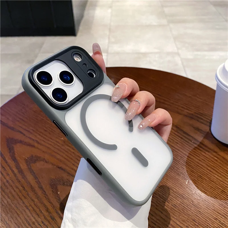 

Matte Anti-Fall Armor Case for iPhone 17 17Pro Magsafe Wireless Charge Active Touch Camera Button Back Cover for 16 15 14Pro Max