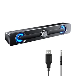 V-111 Computer Speaker USB Wired Powerful Bar Stereo Subwoofer Bass Speaker Surround Box for PC Laptop Phone Tablet MP3 MP4