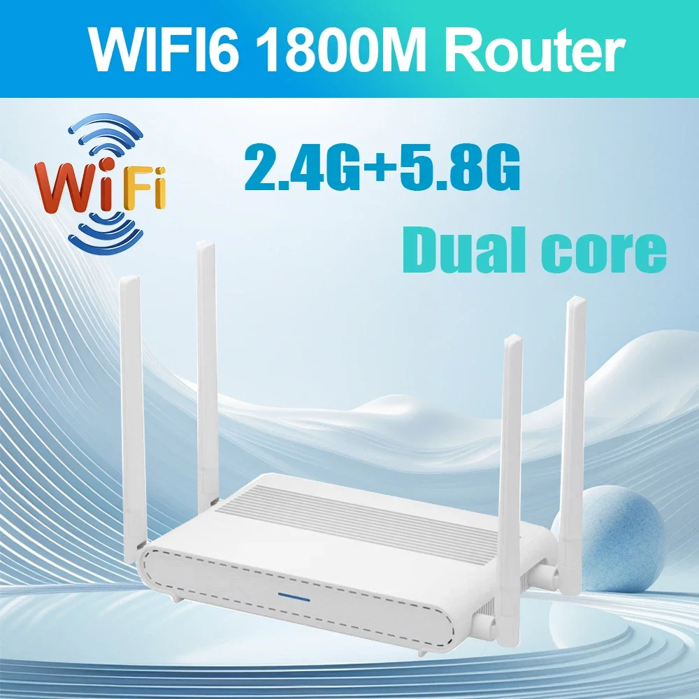 

Gigabit WIFI6 1800M Router High-speed Through Wall 2.4G 5G Dual Band Full Network Router for Office and Home Wireless