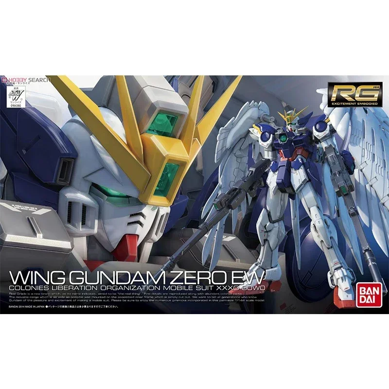 Original Bandai Gundam RG 17 1/144 XXXG-00W0 WING ZERO W-Gundam Zero Custom Assembly Model Collection Anime Action Figures Toy