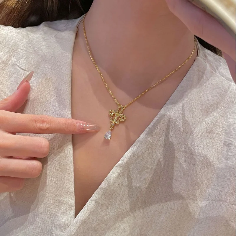 

Подвеска с длинной кисточкой из стерлингового серебра 925 пробы с цирконом 2026 — это классическое, простое и регулируемое колье, изготовление модного je.