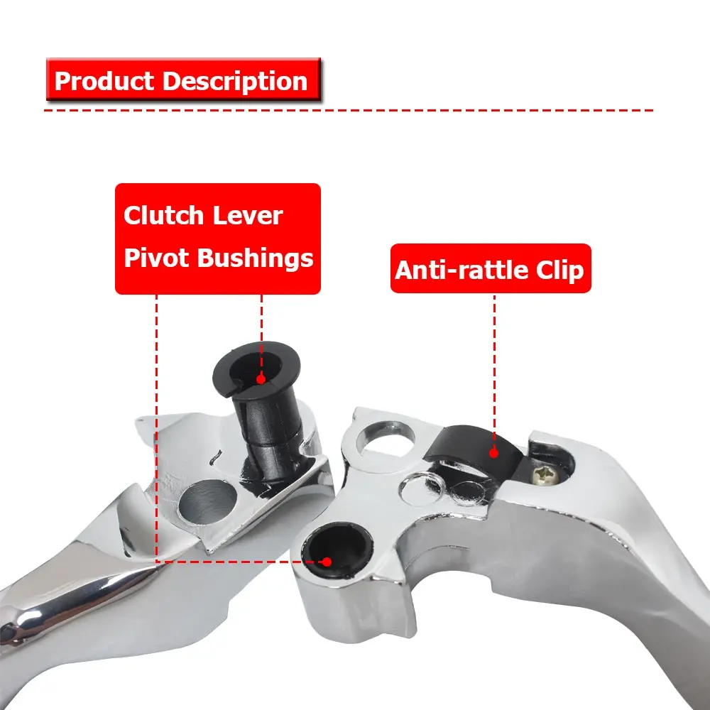 1 Pair Motorcycle Aluminum Clutch Brake Lever Handlebar Control Kits For Harley Dyna Softail Sportster Touring Road King 1996-17 view 4