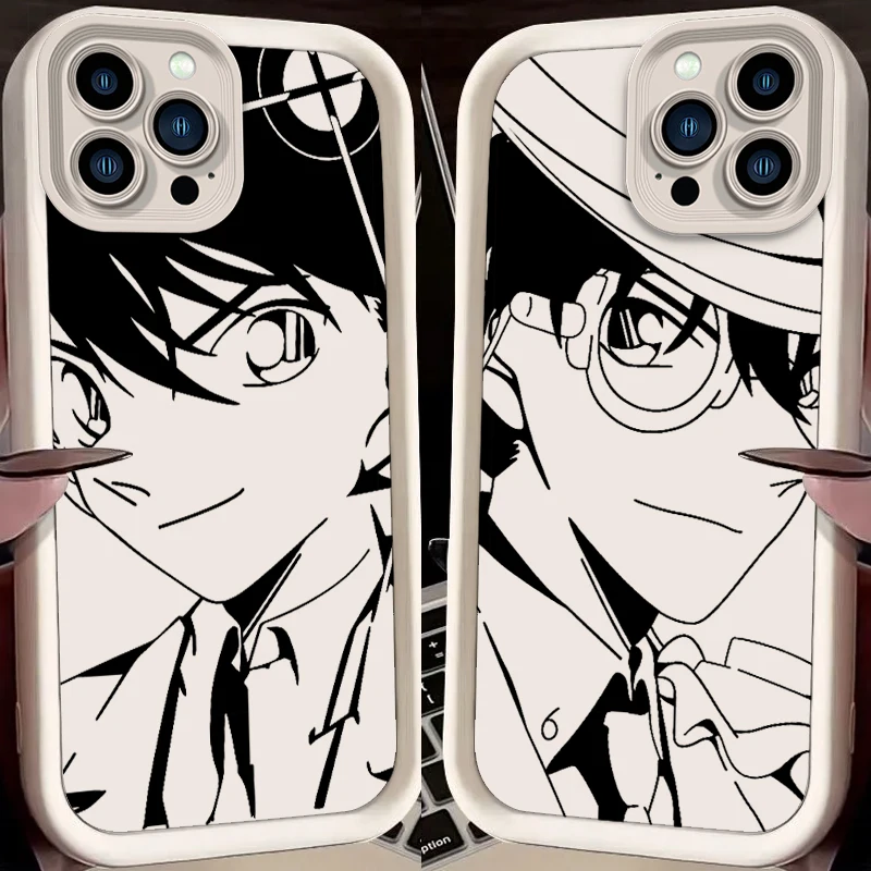 Anime D-Detective C-Conan Boy Eye Ladder For Apple iPhone 15 14 13 12 11 XS XR X Pro Max Plus Funda Phone Case