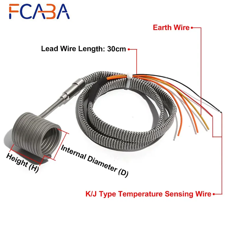 20mm ID 40~50mm Height Spring Heater Coil Heater Band Heater 4.2*2.2mm Section Size 110V/220V/380V with K/J Type Thermocouple